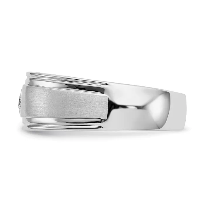 Goldiacom Rings 14k White Gold Real Diamond Mens Ring