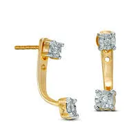 Goldia Earrings Diamond Accent FrontBack Earrings in Sterling Silver and 14K Gold Plate Goldia Earrings Diamond Accent FrontBack Earrings in Sterling Silver and 14K Gold Plate