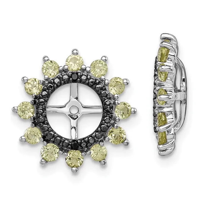 Goldia Earrings Sterling Silver Rhodium Peridot u0026 Black Sapphire Earring Jacket Goldia Earrings Sterling Silver Rhodium Peridot u0026 Black Sapphire Earring Jacket