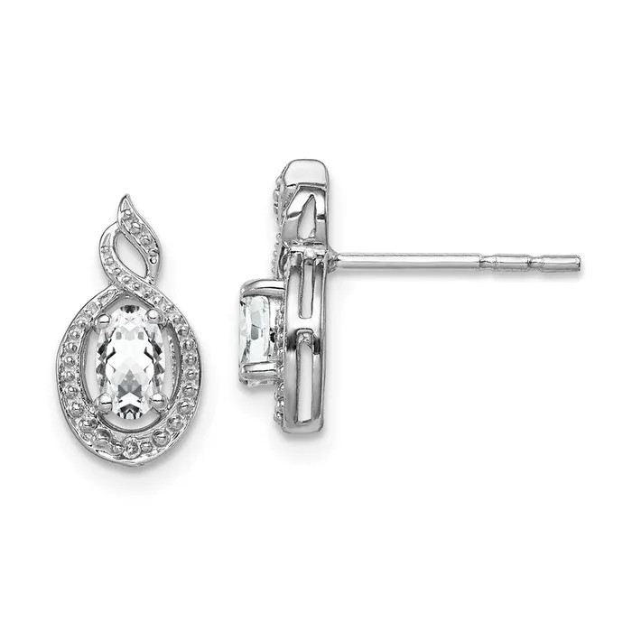 Goldia Earrings Sterling Silver Rhodiumplated White Topaz u0026 Diamond Earrings Goldia Earrings Sterling Silver Rhodiumplated White Topaz u0026 Diamond Earrings