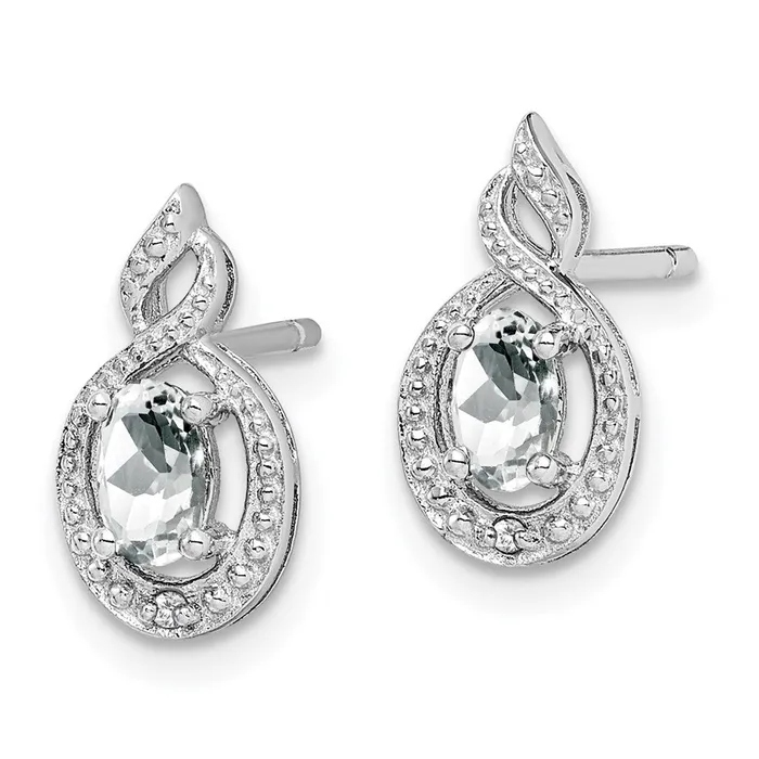 Goldia Earrings Sterling Silver Rhodiumplated White Topaz u0026 Diamond Earrings