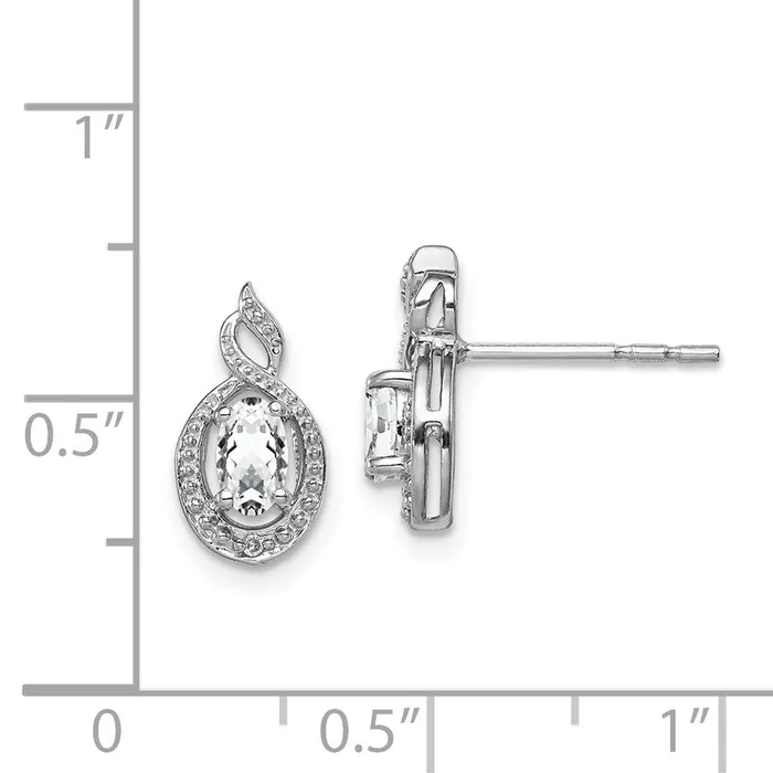 Goldia Earrings Sterling Silver Rhodiumplated White Topaz u0026 Diamond Earrings