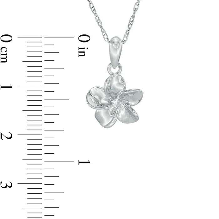 Goldia Natural Diamond Accent Pinwheel Flower Pendant in Sterling Silver Necklaces Goldia Natural Diamond Accent Pinwheel Flower Pendant in Sterling Silver Necklaces