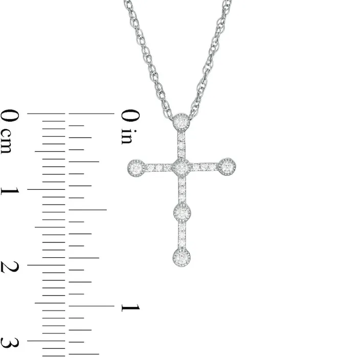 Goldia Necklaces 017 CT TW Natural Diamond Antique VintageStyle Cross Pendant in 10K White Gold Goldia Necklaces 017 CT TW Natural Diamond Antique VintageStyle Cross Pendant in 10K White Gold