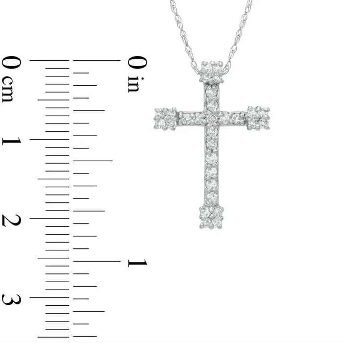 Goldia Necklaces 033 CT TW Natural Diamond Cross Pendant in 10K White Gold Goldia Necklaces 033 CT TW Natural Diamond Cross Pendant in 10K White Gold