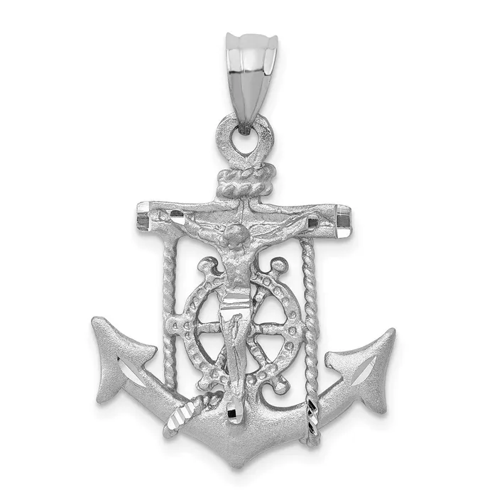 Goldia Necklaces 14k White Gold Mariners Cross Pendant