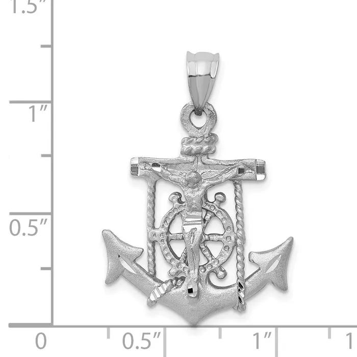 Goldia Necklaces 14k White Gold Mariners Cross Pendant