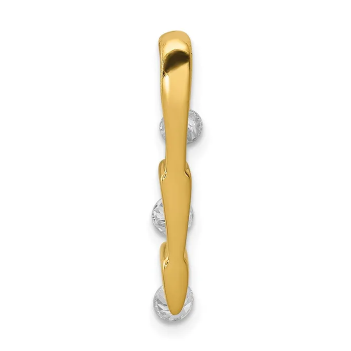 Goldia Necklaces 14K Yellow Gold 13ct Real Diamond 3stone Slide Pendant