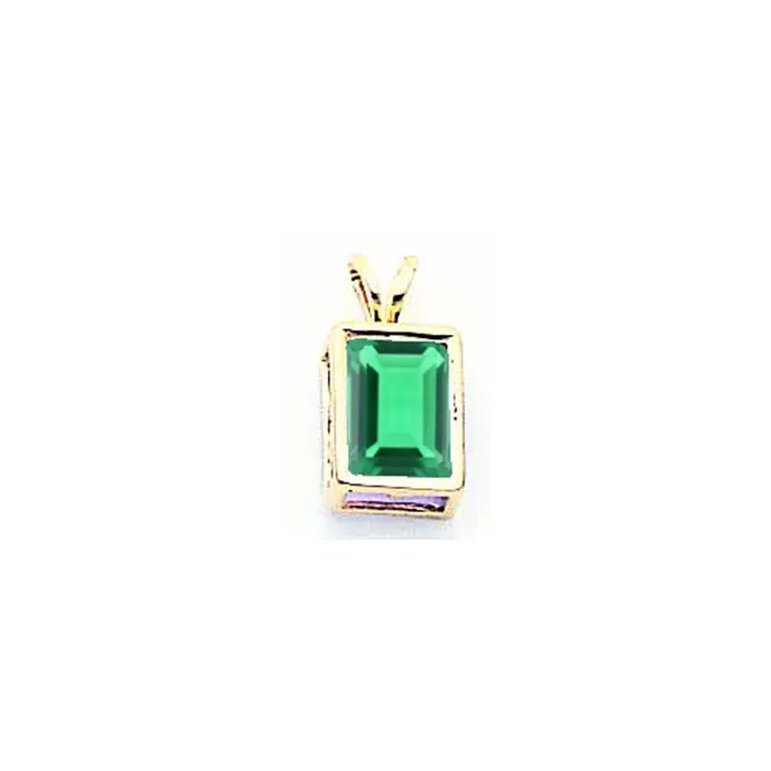 Goldia Necklaces 14K Yellow Gold 8x6mm Emerald Cut Mount St Helens bezel pendant Goldia Necklaces 14K Yellow Gold 8x6mm Emerald Cut Mount St Helens bezel pendant