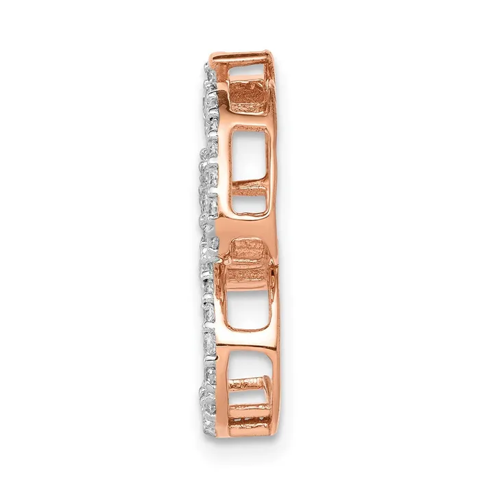 Goldia Necklaces Solid 14k Rose Gold 13ct Simulated CZ Om Chain Slide