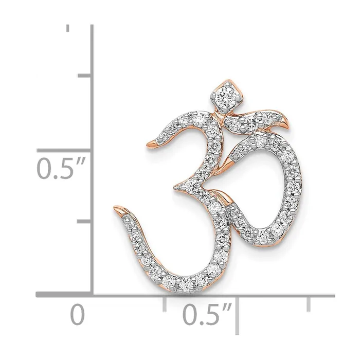 Goldia Necklaces Solid 14k Rose Gold 13ct Simulated CZ Om Chain Slide
