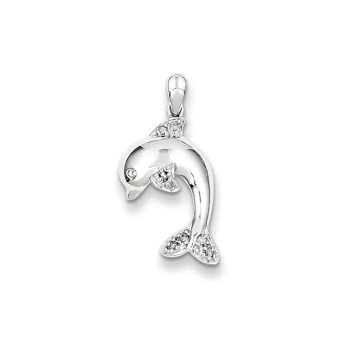 Goldia Necklaces Sterling Silver Diamond Dolphin Pendant