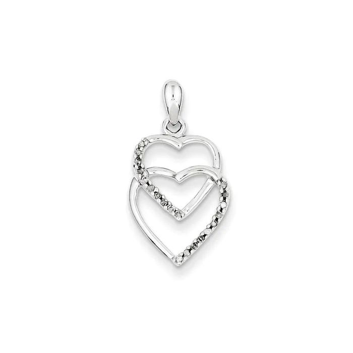 Goldia Necklaces Sterling Silver Diamond Entwining Heart Pendant