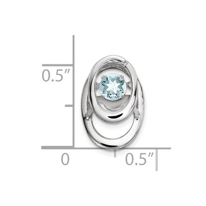 Goldia Necklaces Sterling Silver Rhodium Aquamarine Birthstone Vibrant Chain Slide