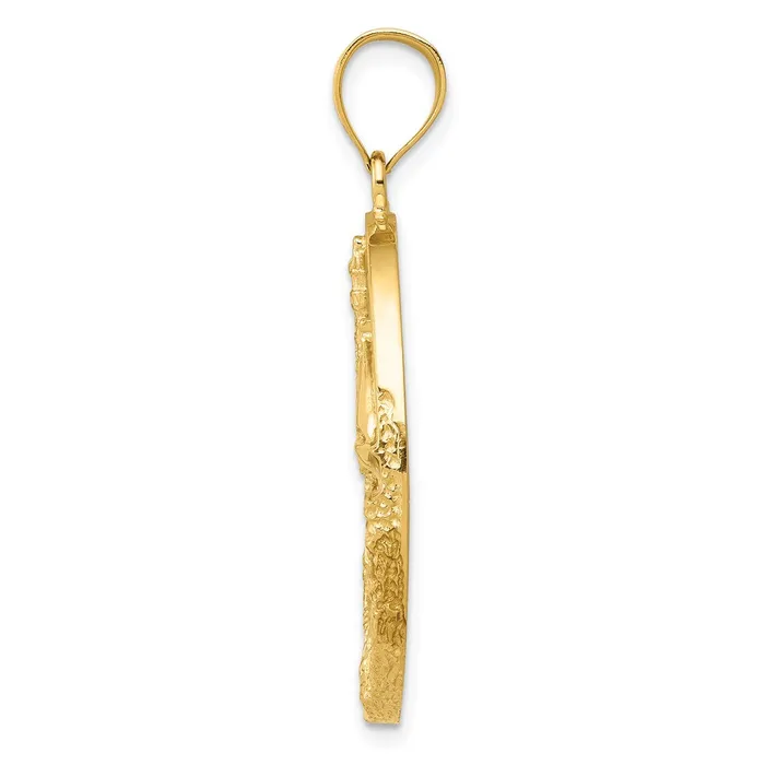 Goldia PreStyled Sets 14k Yellow Gold Lab Created Opal Lighthouse Sailboat Pendant