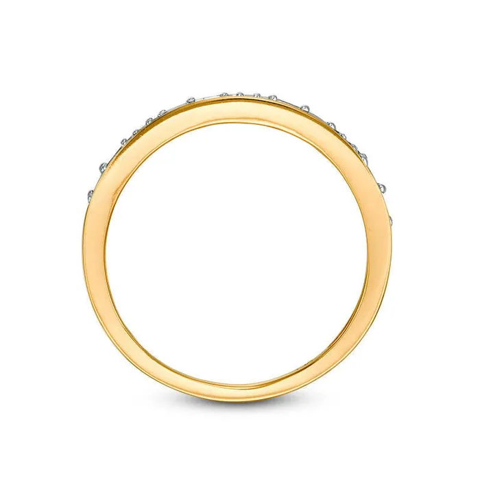 Goldia Rings 013 CT TW Baguette and Round Natural Diamond Two Stone Alternating Stackable Band in Solid 10K Yellow Gold Goldia Rings 013 CT TW Baguette and Round Natural Diamond Two Stone Alternating Stackable Band in Solid 10K Yellow Gold
