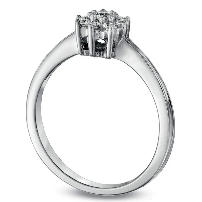 Goldia Rings 020 CT TW Natural Diamond Sunburst Promise Ring in Solid 10K White Gold Goldia Rings 020 CT TW Natural Diamond Sunburst Promise Ring in Solid 10K White Gold