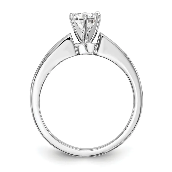 Goldia Rings 040ct CZ Solid Real 14K White Gold Peg Set Engagement Ring