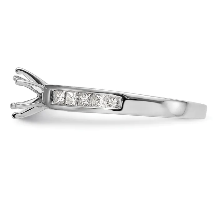 Goldia Rings 040ct CZ Solid Real 14K White Gold Peg Set Engagement Ring