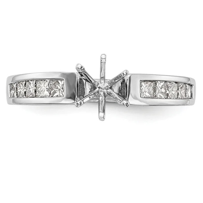 Goldia Rings 040ct CZ Solid Real 14K White Gold Peg Set Engagement Ring