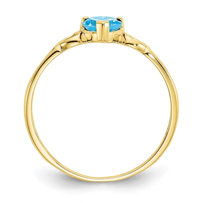 Goldia Rings 10K Yellow Gold Polished Geniune Blue Topaz Birthstone Ring