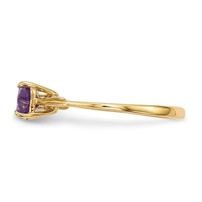 Goldia Rings 14k Gold Polished Amethyst Bow Ring