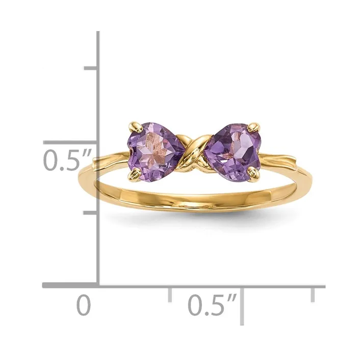 Goldia Rings 14k Gold Polished Amethyst Bow Ring