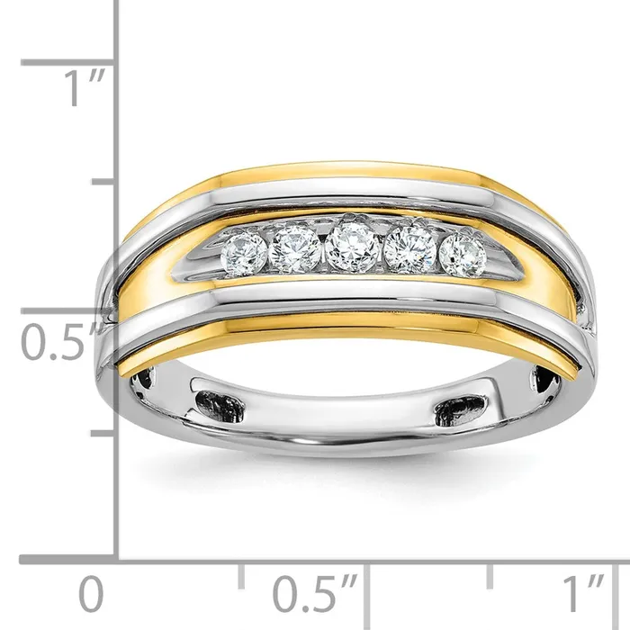 Goldia Rings 14k Twotone Gold Mens 14 carat Diamond Complete Ring