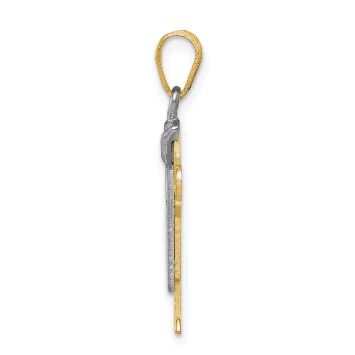 Goldia Rings 14k Twotone Gold Twotone Gold Small Boy with Hat on Left Engravable Charm