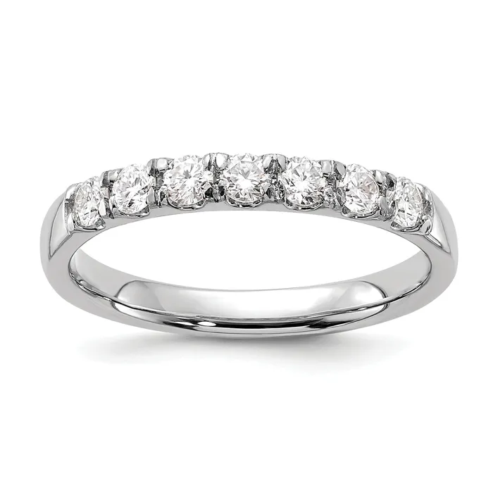Goldia Rings 14k White Gold 12 Ct Lab Grown Diamond VSSI G Seven Stone Band Ring Goldia Rings 14k White Gold 12 Ct Lab Grown Diamond VSSI G Seven Stone Band Ring