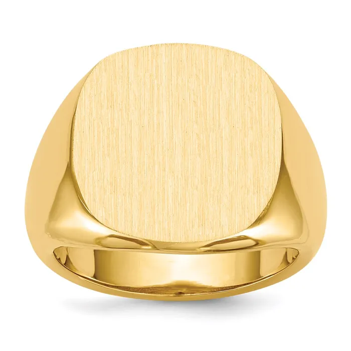 Goldia Rings 14K Yellow Gold 170x170mm Open Back Mens Signet Ring