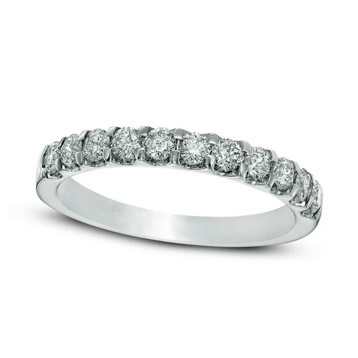 Goldia Rings Previously Owned 063 CT TW Natural Diamond Band in Solid 10K White Gold Goldia Rings Previously Owned 063 CT TW Natural Diamond Band in Solid 10K White Gold