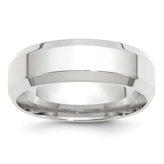 Goldia Rings Solid 10K White Gold 7mm Bevel Edge Comfort Fit MensWomens Wedding Band Ring Size 7 Goldia Rings Solid 10K White Gold 7mm Bevel Edge Comfort Fit MensWomens Wedding Band Ring Size 7