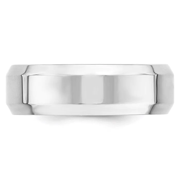 Goldia Rings Solid 10K White Gold 7mm Bevel Edge Comfort Fit MensWomens Wedding Band Ring Size 7 Goldia Rings Solid 10K White Gold 7mm Bevel Edge Comfort Fit MensWomens Wedding Band Ring Size 7