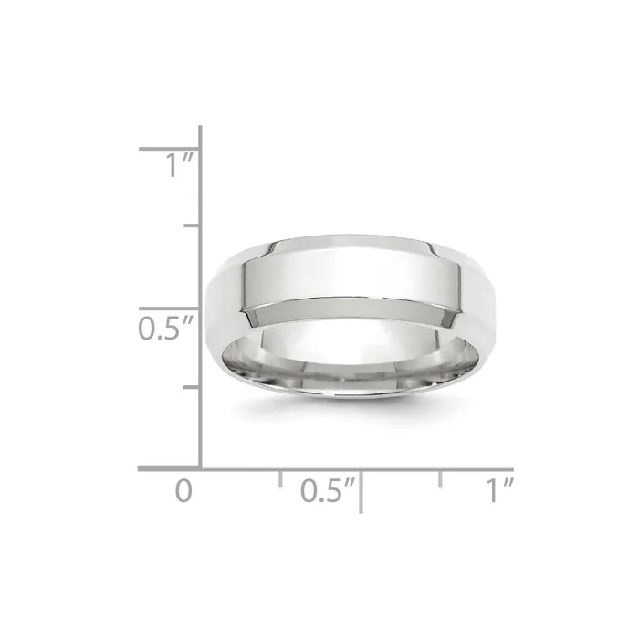 Goldia Rings Solid 10K White Gold 7mm Bevel Edge Comfort Fit MensWomens Wedding Band Ring Size 7 Goldia Rings Solid 10K White Gold 7mm Bevel Edge Comfort Fit MensWomens Wedding Band Ring Size 7