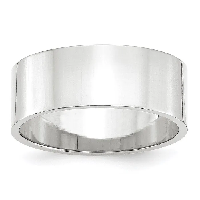 Goldia Rings Solid 10K White Gold 8mm Light Weight Flat MensWomens Wedding Band Ring Size 105 Goldia Rings Solid 10K White Gold 8mm Light Weight Flat MensWomens Wedding Band Ring Size 105