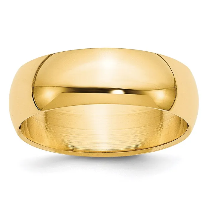 Goldia Rings Solid 14K Yellow Gold 7mm Half Round MensWomens Wedding Band Ring Size 13 Goldia Rings Solid 14K Yellow Gold 7mm Half Round MensWomens Wedding Band Ring Size 13