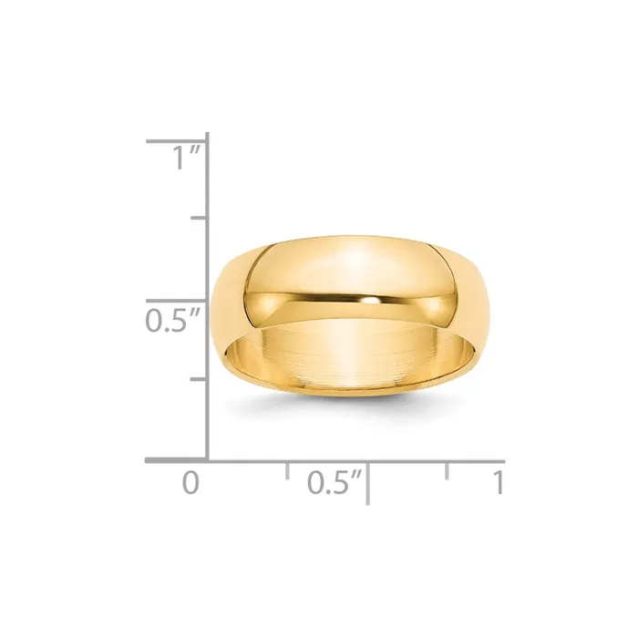 Goldia Rings Solid 14K Yellow Gold 7mm Half Round MensWomens Wedding Band Ring Size 13 Goldia Rings Solid 14K Yellow Gold 7mm Half Round MensWomens Wedding Band Ring Size 13