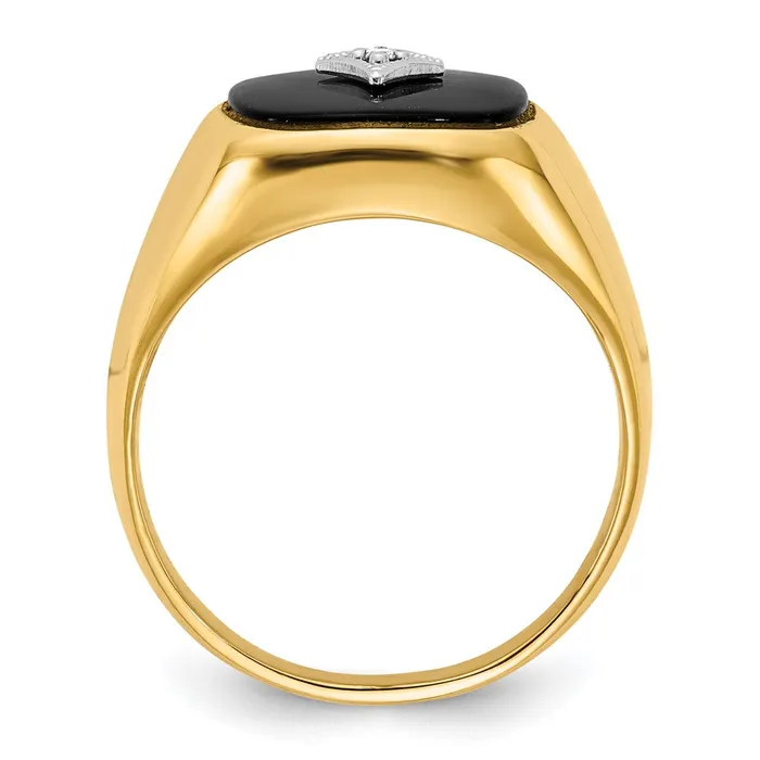 Goldia Rings Solid 14k Yellow Gold A Simulated CZ mens Ring