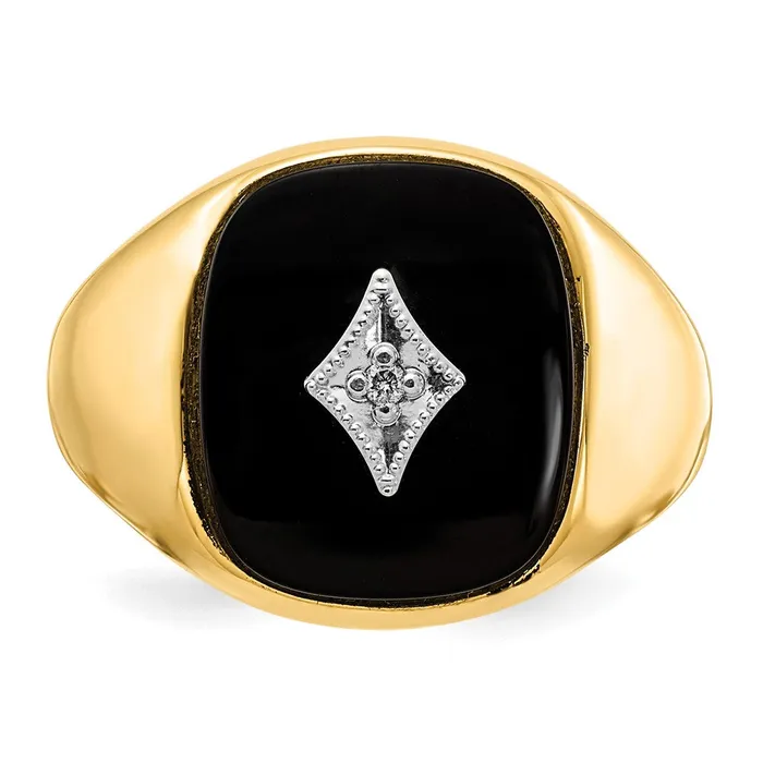 Goldia Rings Solid 14k Yellow Gold A Simulated CZ mens Ring