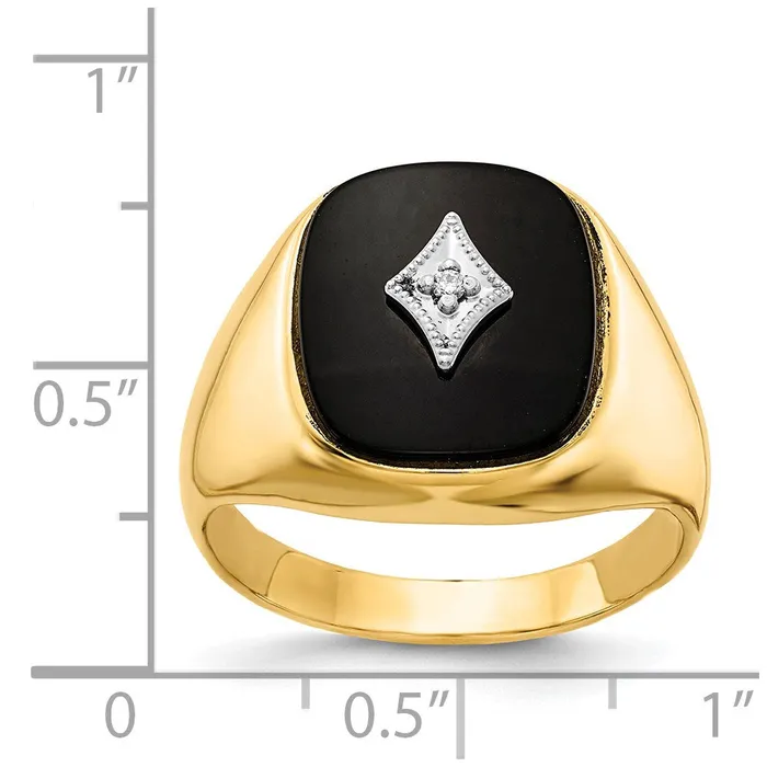 Goldia Rings Solid 14k Yellow Gold A Simulated CZ mens Ring
