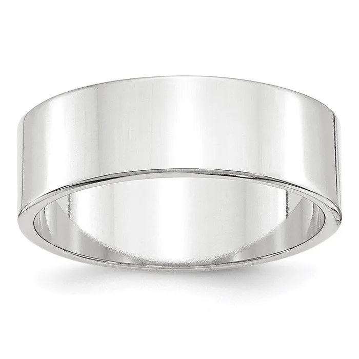 Goldia Rings Solid 18K White Gold 7mm Light Weight Flat MensWomens Wedding Band Ring Size 4 Goldia Rings Solid 18K White Gold 7mm Light Weight Flat MensWomens Wedding Band Ring Size 4