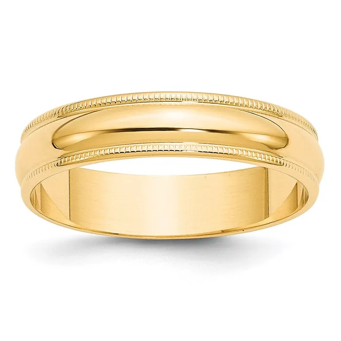 Goldia Rings Solid 18K Yellow Gold 5mm Light Weight Milgrain Half Round MensWomens Wedding Band Ring Size 105 Goldia Rings Solid 18K Yellow Gold 5mm Light Weight Milgrain Half Round MensWomens Wedding Band Ring Size 105