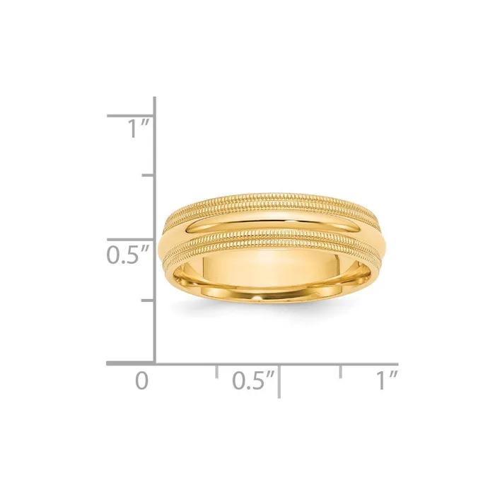 Goldia Rings Solid 18K Yellow Gold 6mm Double Milgrain Comfort Fit MensWomens Wedding Band Ring Size 5 Goldia Rings Solid 18K Yellow Gold 6mm Double Milgrain Comfort Fit MensWomens Wedding Band Ring Size 5