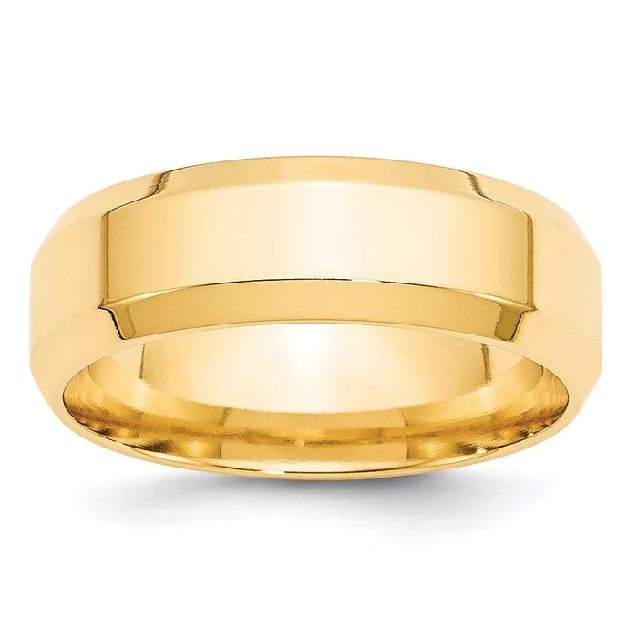 Goldia Rings Solid 18K Yellow Gold 7mm Bevel Edge Comfort Fit MensWomens Wedding Band Ring Size 75 Goldia Rings Solid 18K Yellow Gold 7mm Bevel Edge Comfort Fit MensWomens Wedding Band Ring Size 75
