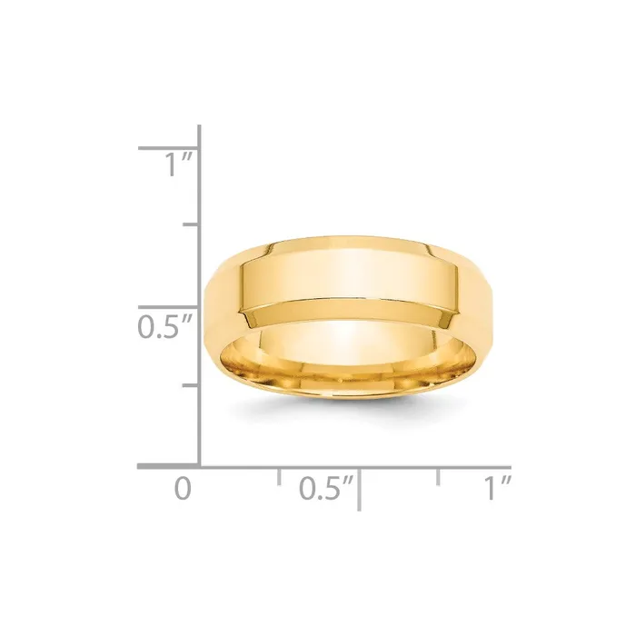 Goldia Rings Solid 18K Yellow Gold 7mm Bevel Edge Comfort Fit MensWomens Wedding Band Ring Size 75 Goldia Rings Solid 18K Yellow Gold 7mm Bevel Edge Comfort Fit MensWomens Wedding Band Ring Size 75
