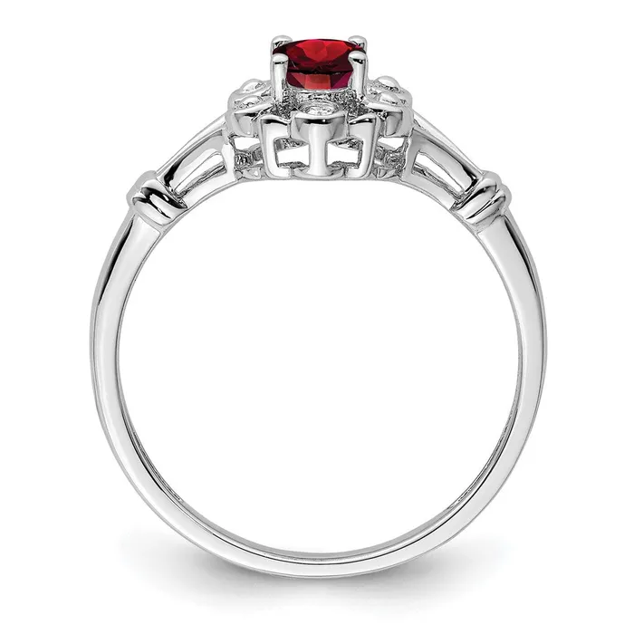 Goldia Rings Sterling Silver Rhodiumplated Created Ruby u0026 Diamond Ring