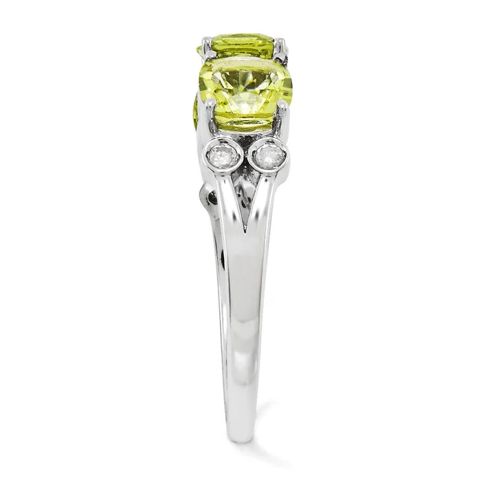 Goldia Rings Sterling Silver Rhodiumplated Diamond u0026 Lemon Quartz Ring