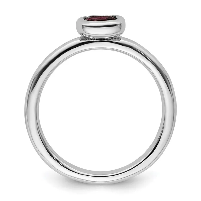 Goldia Rings Sterling Silver Stackable Expressions Cushion Cut Rhod Garnet Ring
