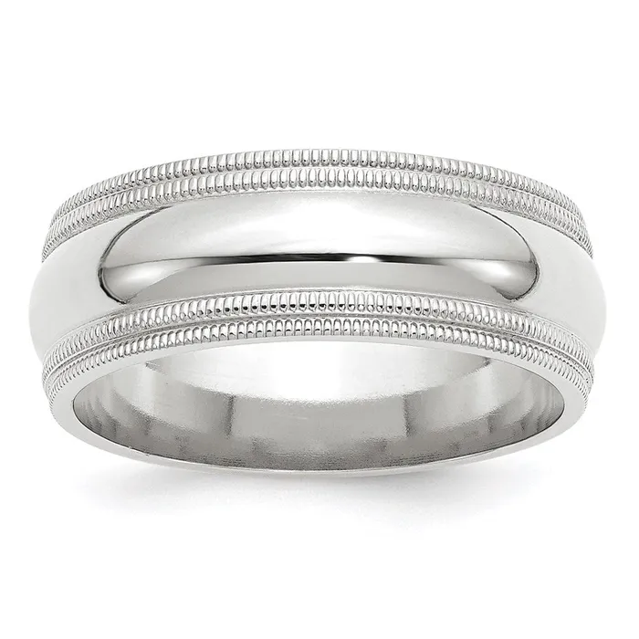 Goldia Solid 10K White Gold 8mm Double Milgrain Comfort Fit MensWomens Wedding Band Ring Size 105 Rings Goldia Solid 10K White Gold 8mm Double Milgrain Comfort Fit MensWomens Wedding Band Ring Size 105 Rings
